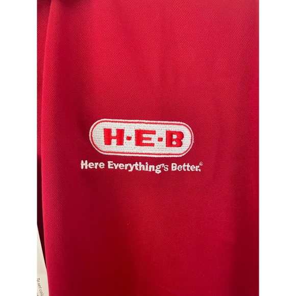 H-E-B Red Top 2XL Gift Uniform Polo Shirt Top Embroidered Collared NEW Unisex - Picture 3 of 6
